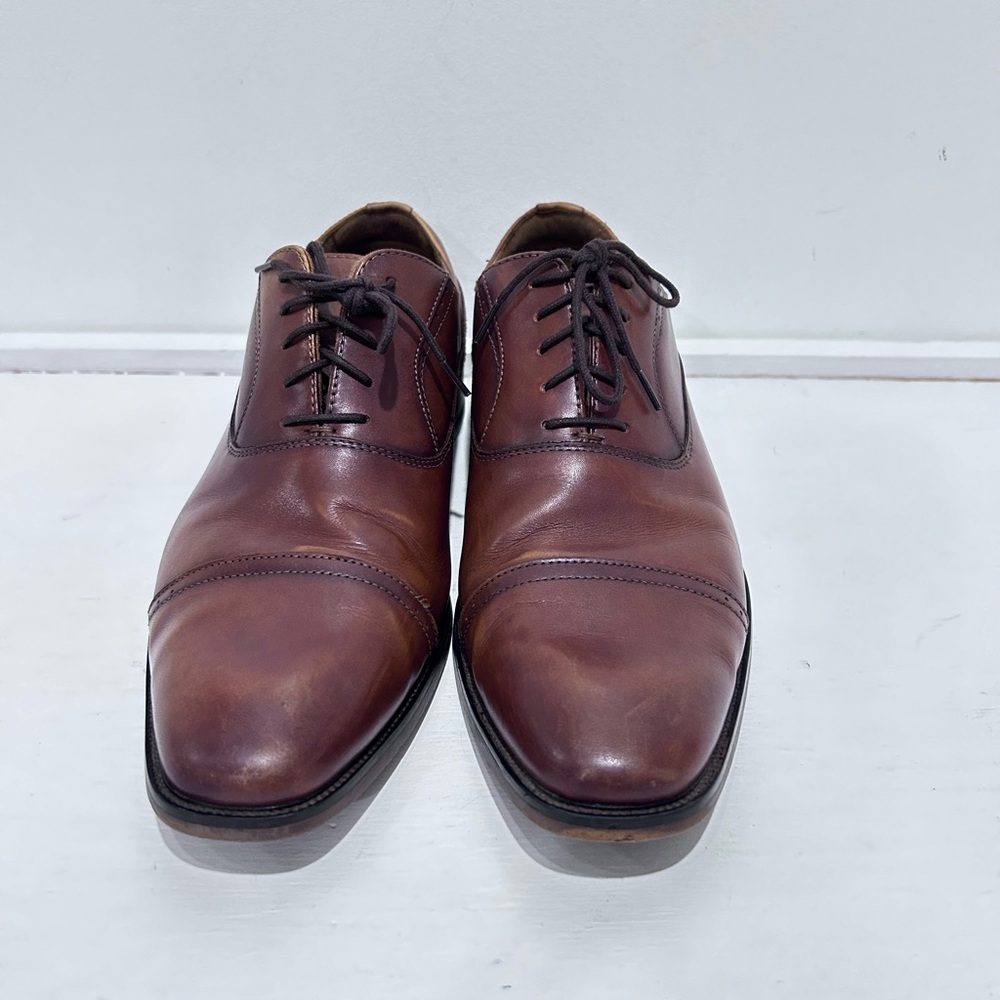 FLORSHEIM Men’s Cognac Sorrento Cap Toe Oxford Dress Shoes Size 9.5 - Picture 4 of 14